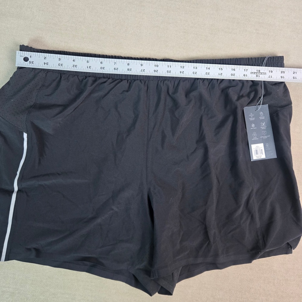 VRST Mens Accelerate 5" Running Shorts Pure Black 2XL Reflective Liner NWT - Picture 6 of 8
